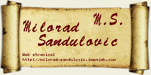 Milorad Sandulović vizit kartica